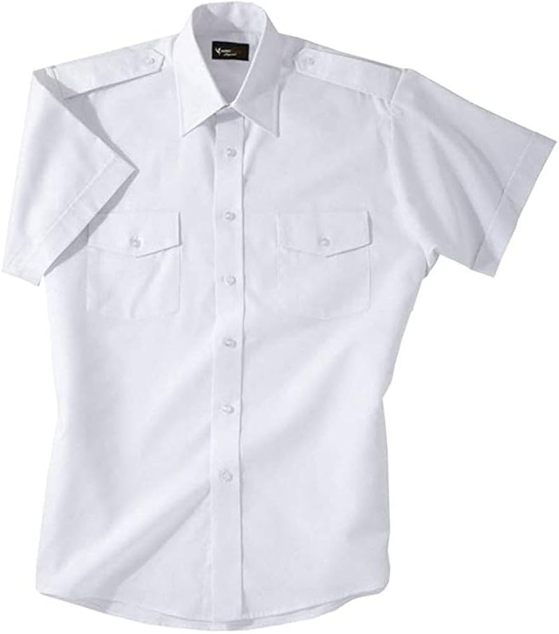 Professional Pilot Shirt Short Sleeve - White with epaulettes